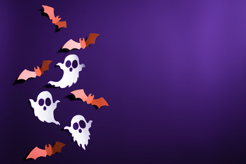 bats and ghosts walpaper for halloween