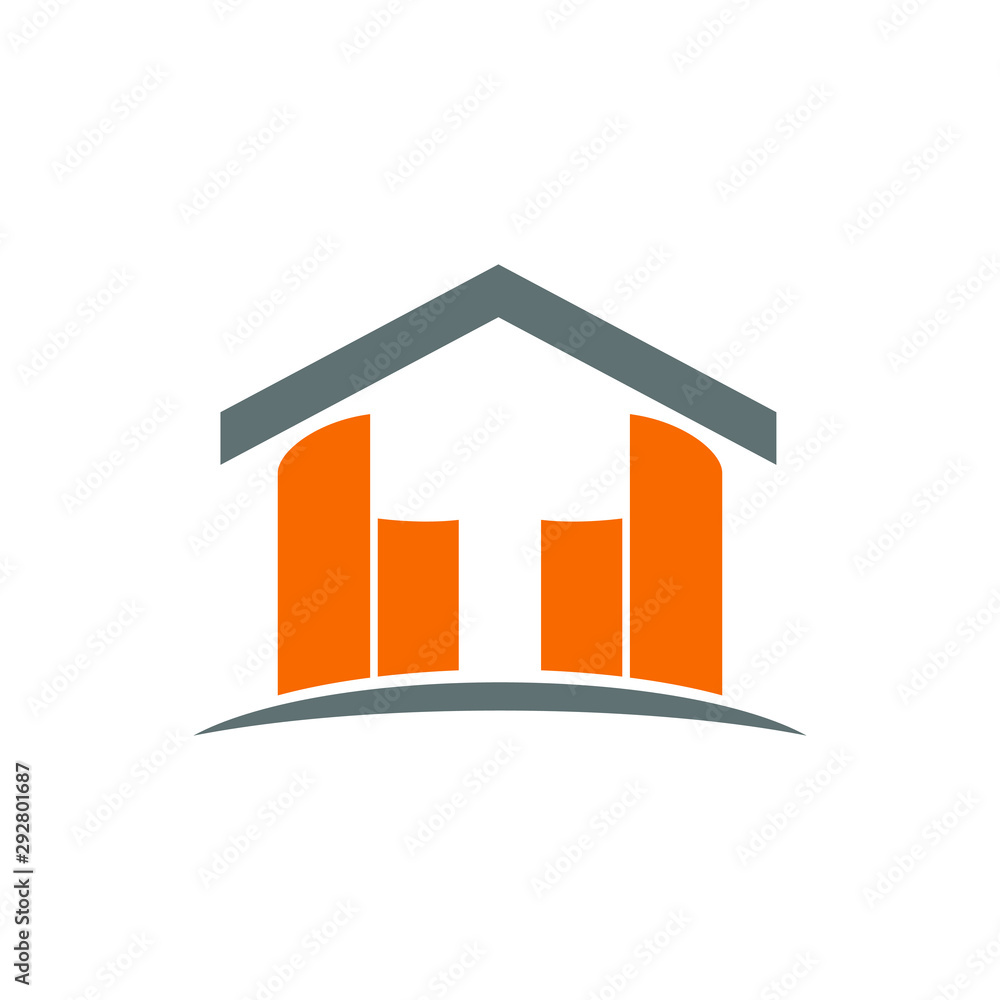 Wall mural home logo. tower symbol. icon vector illustration. eps