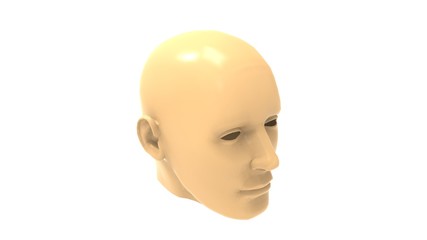 3d rendering of a human face isolated in white background