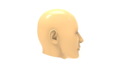 3d rendering of a human face isolated in white background
