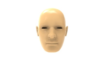 3d rendering of a human face isolated in white background