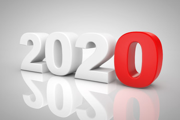 New Year 2020 3d Sign. 3d Rendering