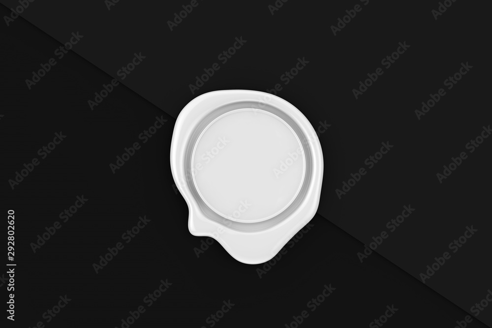 Poster White Wax Seal with Blank Space for Your Design. 3d Rendering