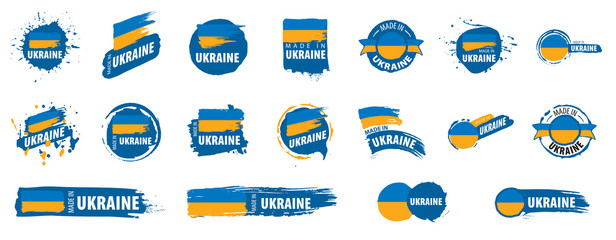 Ukraine flag, vector illustration on a white background