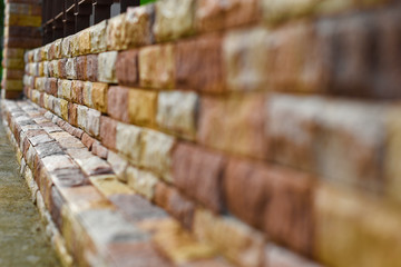 Brick wall pattern texture, Oblique angle