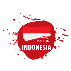 Indonesia flag, vector illustration on a white background