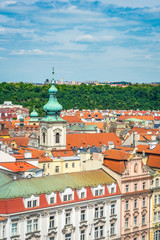 Naklejka na ściany i meble Skyline of Prague, capital of the Czech Republic.