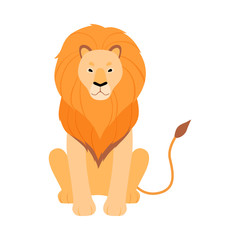 Orange lion. Vector illustration on a white background.