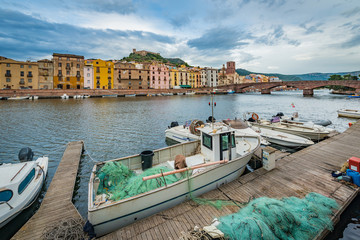 Bosa, colourful town in Sardinia, Italy.