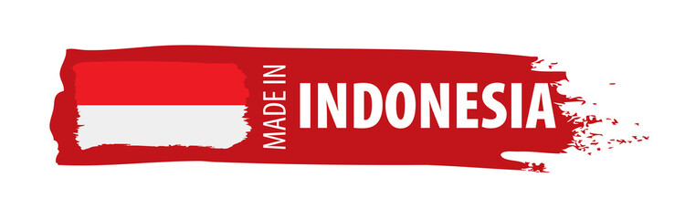 Indonesia flag, vector illustration on a white background