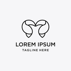 Initial Letter M Simple Logo Vector Design Template .