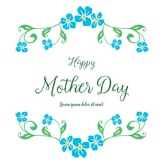Fototapeta na wymiar Banner of mother day, with artwork of blue flower frame. Vector