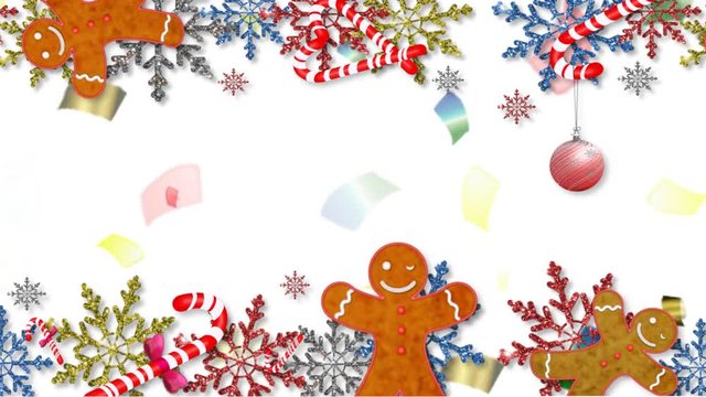  beautiful video with gingerbread man and snowflakes on a beautiful background