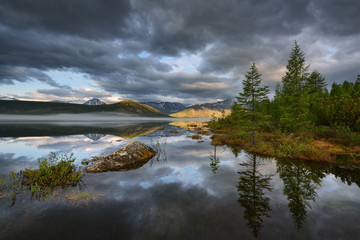 lake and clouds