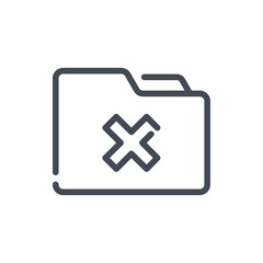 Delete folder line icon. Remove folder vector outline sign.
