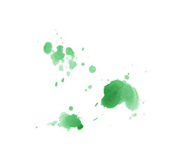 Watercolor green blot.Abstract watercolor texture hand drawn isolated wash spot on white background for text design, web,wallpaper, label.