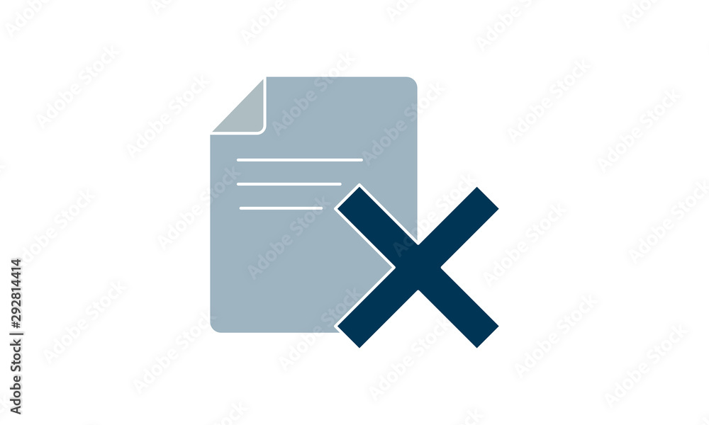 Poster delete document icon for removing files