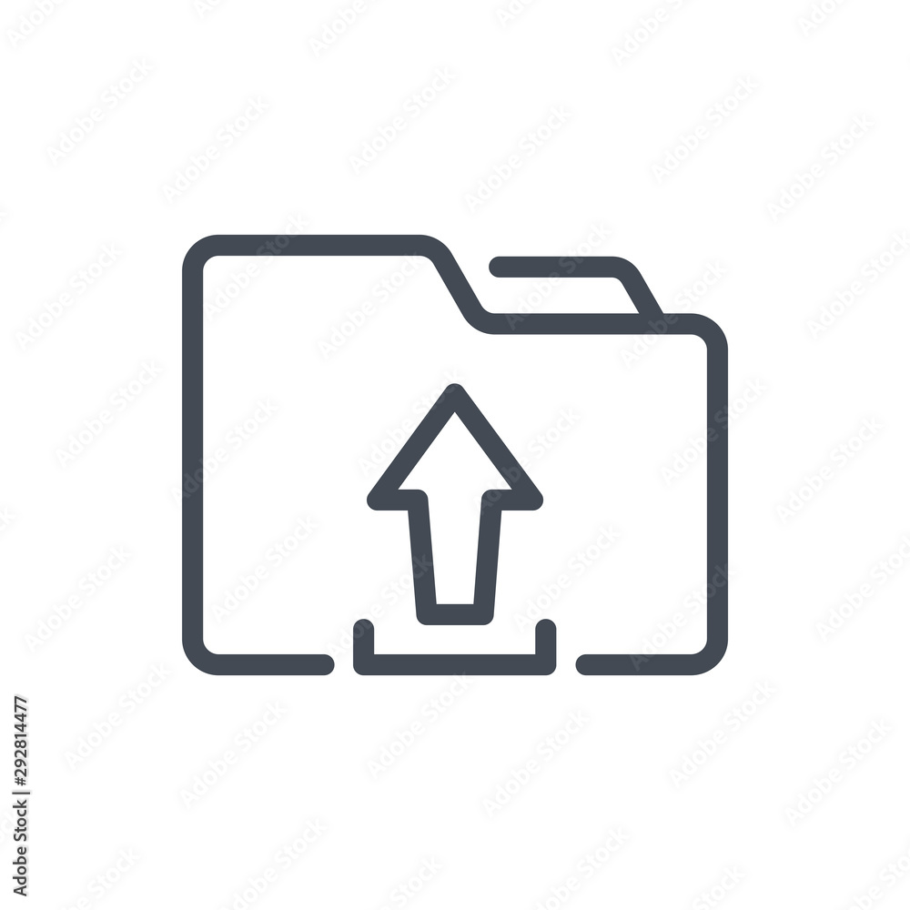 Poster export folder line icon. folder with arrow up vector outline sign.