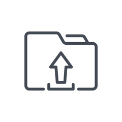 Export folder line icon. Folder with arrow up vector outline sign.