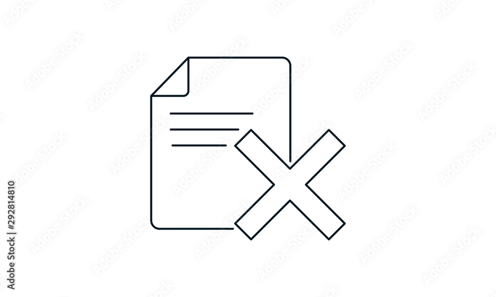 Poster delete document icon for removing files