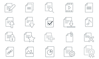 Document icon set.High quality logo for web site design and mobile apps. Vector illustration on a white background.