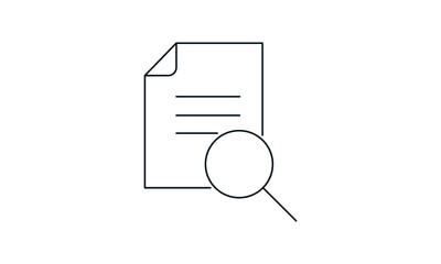 Document research icon vector, Flat style, Symbol, logo illustration. 