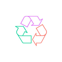 Colorful Arrow Recycle Logo Template Illustration Design. Stock Vector illustration isolated on white background.