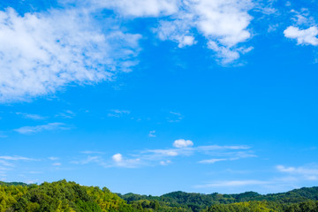 Fototapeta na wymiar 【写真素材】 青空　空　雲　秋の空　背景　背景素材　9月　コピースペース