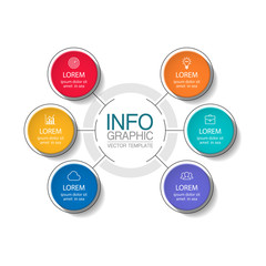 Vector iInfographic template for business, presentations, web design, 6 options.