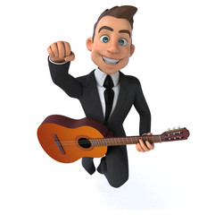 Fun businessman - 3D Illustration