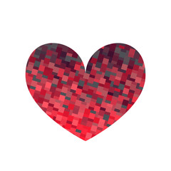 Square texture red heart.