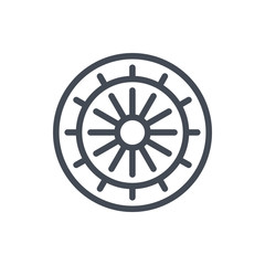 Obraz premium Zodiac wheel line icon. Astrology vector outline sign.