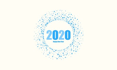 2020 Background with Happy new year Multi color Random Dots Background Creative vector design