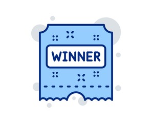 Winner ticket line icon