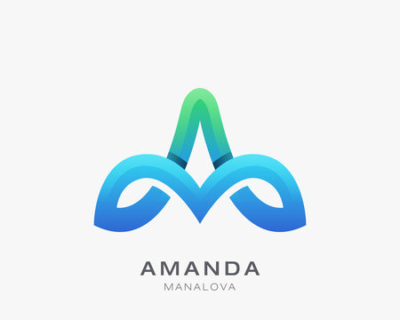 Abstract letter a vector logo. Amanda logo design concept and letter A. Letter A logo design template.