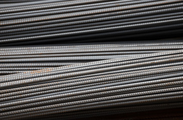 steel bar background and texture. raw material for construction. metal pattern.
