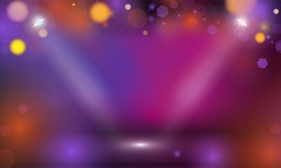 Stage podium with lighting, Stage Podium Scene with for Award Ceremony on Light  bokeh  Background vector design.