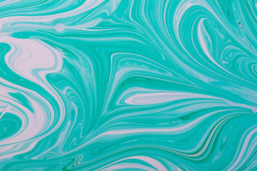 Abstract texture of liquid acrylic. Liquid abstract art. Marble mint color texture.