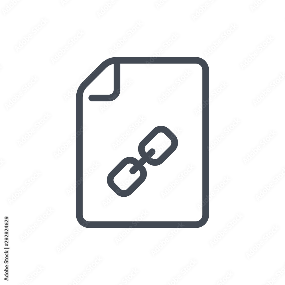 Poster link document line icon. file with hyperlink vector outline sign.