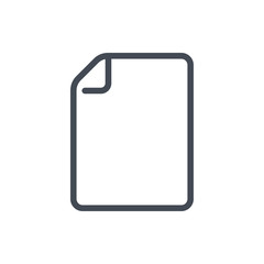 Blank document line icon. Empty file page vector outline sign.