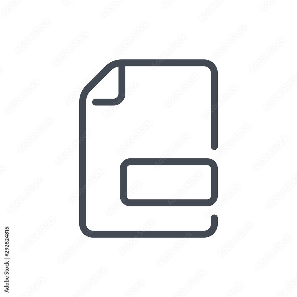 Poster document format line icon. file type page vector outline sign.