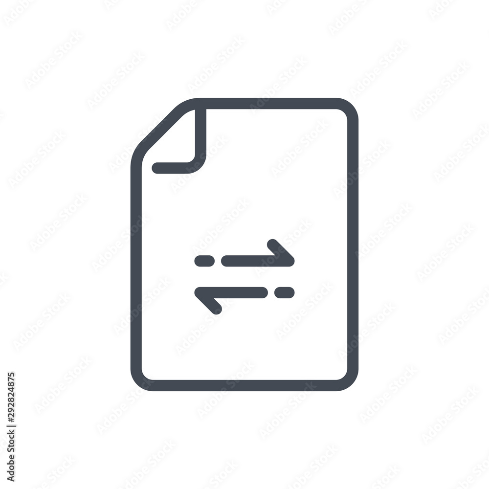 Poster Document synchronization line icon. File update vector outline sign.