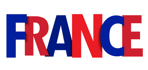 FRANCE red and blue typography banner