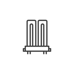 Electric Light bulb line icon. linear style sign for mobile concept and web design. halogen Lamp outline vector icon. Symbol, logo illustration. Vector graphics
