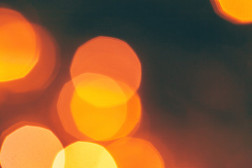 Abstract Gold bokeh sparkle on dark  background