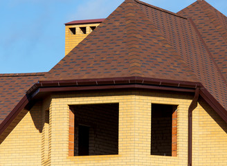 Roof in a brick house cottage