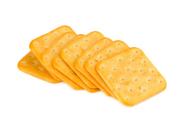 Pile of Crackers Isolated on White Background
