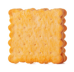 Salted cracker cookies isolated on white background