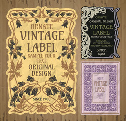 vector vintage items: cover Art Nouveau