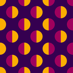 Modern vector abstract seamless pattern. Colorful circles on a blue background